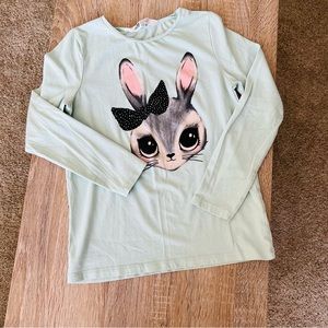 H&M Bunny Print Long Sleeve Tee